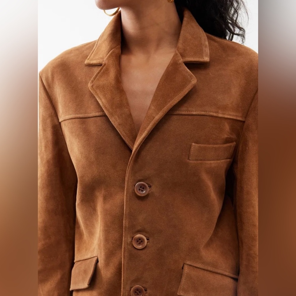 Raey Brown Suede Calfskin Blazer